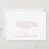 赤い素朴葉カスタムの写真クリスマスカード サンキューカード (裏面)