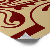 赤い素朴金ゴールドシーティングプランのポスター ポスター (角)