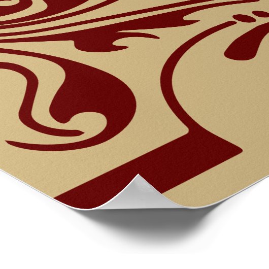 赤い素朴金ゴールドシーティングプランのポスター ポスター (角)