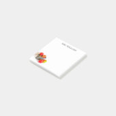 赤い素朴Apple Bucket先生名3 x 3 ポストイット (アングル)