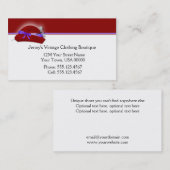 赤い紫色のヴィンテージの衣類の名刺 名刺 (正面/裏面)