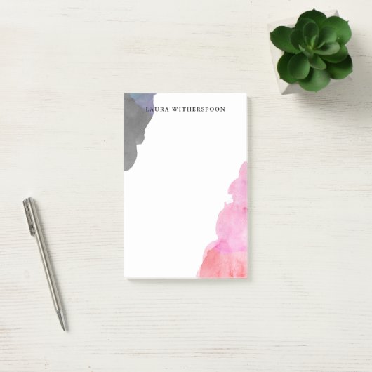 赤い紫色の灰色の水彩画の汚れ-名前をカスタムする ポストイット (オフィス)