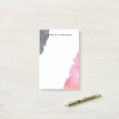 赤い紫色の灰色の水彩画の汚れ-名前をカスタムする ポストイット (デスク上)