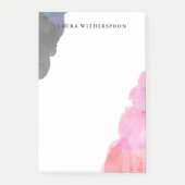 赤い紫色の灰色の水彩画の汚れ-名前をカスタムする ポストイット (正面)