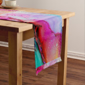 赤い紫色の緑インク ショートテーブルランナー (インサイチュ)