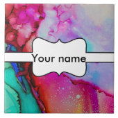 赤い紫色の緑インク タイル (正面)