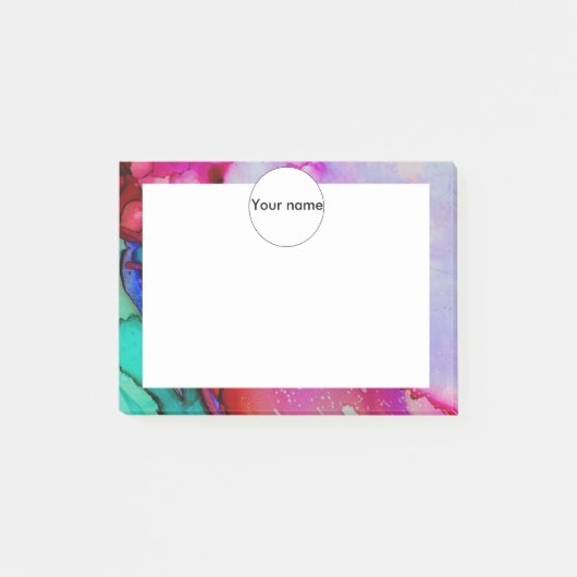 赤い紫色の緑インク ポストイット (正面)