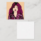 赤い紫色の髪の呼び出しカードを持つ少女 コーリングカード (正面/裏面)