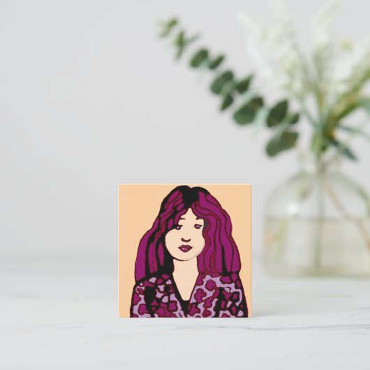 赤い紫色の髪の呼び出しカードを持つ少女 コーリングカード (スタンド正面)