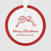 赤い結び目のモダンクリスマス オーナメント (正面)