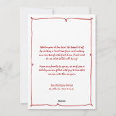 赤い結び目のモダンクリスマス シーズンカード (裏面)