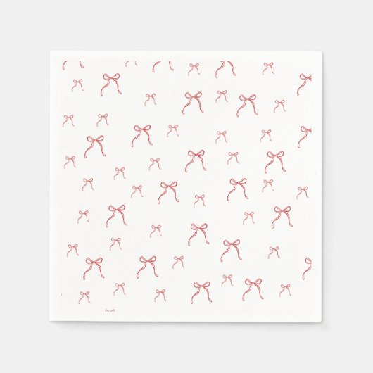 赤い結び目のモダンクリスマス スタンダードカクテルナプキン (正面)