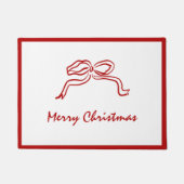 赤い結び目のモダンクリスマス ドアマット (正面)