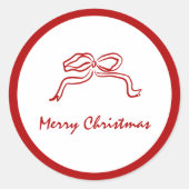 赤い結び目のモダンクリスマス ラウンドシール (正面)