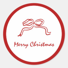 赤い結び目のモダンクリスマス ラウンドシール