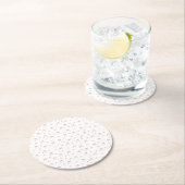 赤い結び目のモダンクリスマス ラウンドペーパーコースター (インサイチュ)