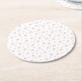 赤い結び目のモダンクリスマス ラウンドペーパーコースター (アングル)