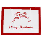 赤い結び目のモダンクリスマス ラージペーパーバッグ (裏面)