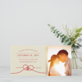 赤い結び目の二重の幸福中国のの結婚写真 セーブザデート (スタンド正面)