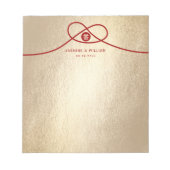 『赤い結び目』ダブル・ハピネス中国の・結婚ズ ノートパッド (正面)