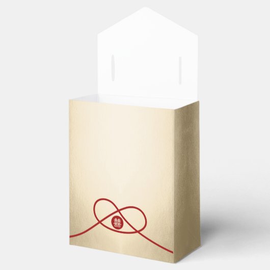 赤い結び目　ユニオン　ダブルハピネス　チャイニーズウェディング フェイバーボックス (オープン)