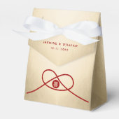 赤い結び目　ユニオン　ダブルハピネス　チャイニーズウェディング フェイバーボックス (正面サイド)