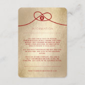 赤い結び目　ユニオン　ダブルハピネス　中華　ウェディング エンクロージャーカード (正面)