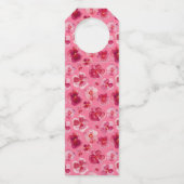 赤い結婚パンジー色のカスタム水 ボトルネックタグ (裏面)