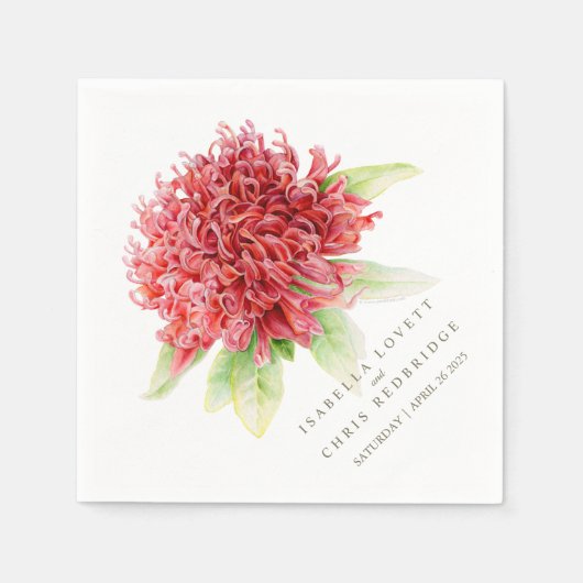 赤い結婚ワラタ紙ナプキン スタンダードカクテルナプキン (正面)