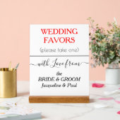 赤い結婚式の引き出物タイポグラフィ名 アクリルサイン (ウェディング)