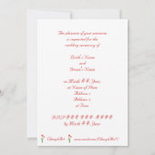 赤い結婚式招待状、チューリップ 招待状 (裏面)