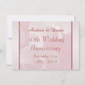 赤い結婚式誓約の更新の白い蘭 招待状 (裏面)