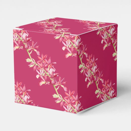 赤い結婚蘭の花の水の色の好意 フェイバーボックス (正面サイド)