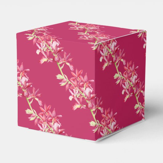 赤い結婚蘭の花の水の色の好意 フェイバーボックス (裏面サイド)