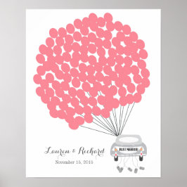 赤い結婚風船を使ったゲストブックの代替案 ポスター