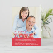 赤い結婚25周年招待状 招待状 (スタンド正面)