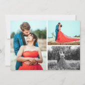 赤い結婚Poppy 4素朴-Photoカードに感謝 招待状 (裏面)