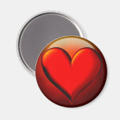 赤い結晶ハート1 マグネット (正面/裏面)