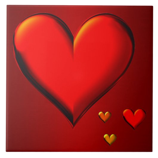 赤い結晶ハート タイル (正面)