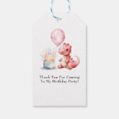 赤い絵を描恐竜One A Saurusバースデーパーティー ギフトタグ (裏面)