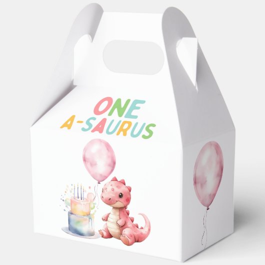 赤い絵を描恐竜One A Saurus誕生日 フェイバーボックス (正面)