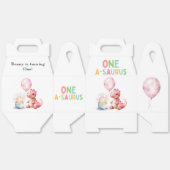 赤い絵を描恐竜One A Saurus誕生日 フェイバーボックス (見開き)
