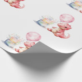 赤い絵を描恐竜One A Saurus誕生日 ラッピングペーパー (角)