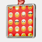 赤い絵文字 メタルオーナメント (左)