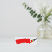 赤い絵筆の名刺 スキニー名刺 (スタンド正面)