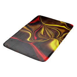 赤い絹のようなストロークと暗い部分を持つ金ゴールド バスマット