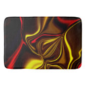 赤い絹のようなストロークと暗い部分を持つ金ゴールド バスマット (正面)