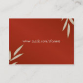赤い絹のカスタマイズ可能な名刺 名刺 (裏面)