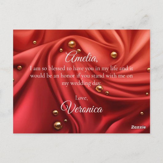 赤い絹エレガントのようなビロードが僕の花嫁になるだろうな ポストカード (裏面)
