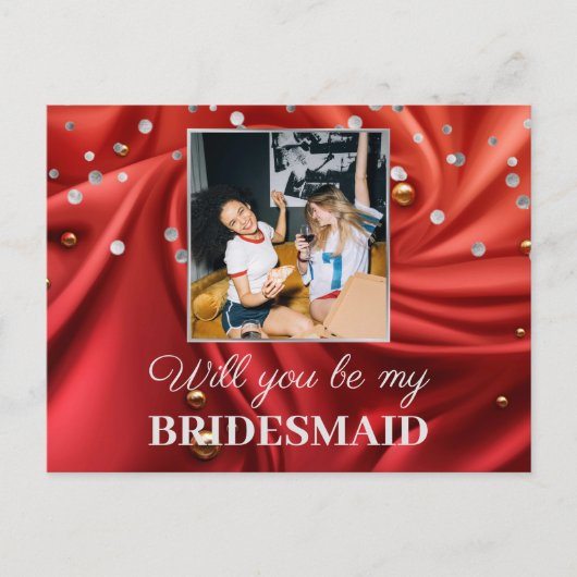 赤い絹エレガントのようなビロードが僕の花嫁になるだろうな ポストカード (正面)